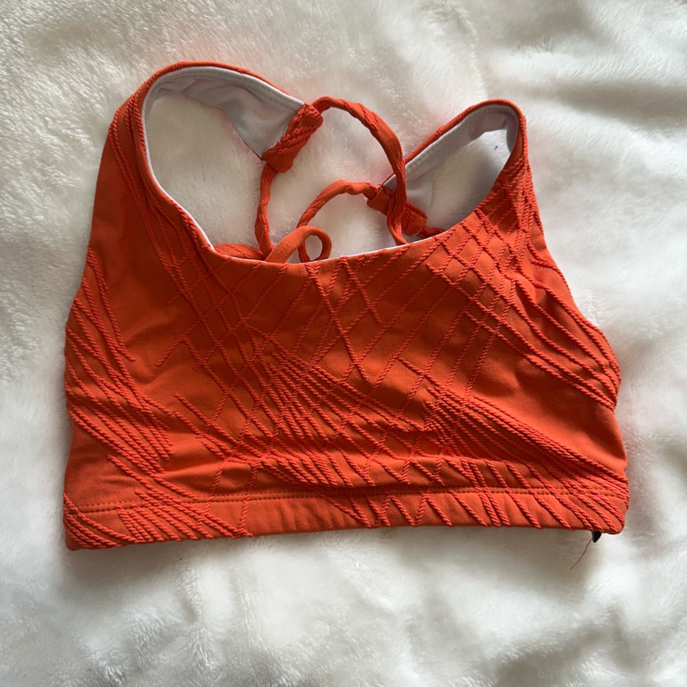 onzie orange sports bra size small medium adult